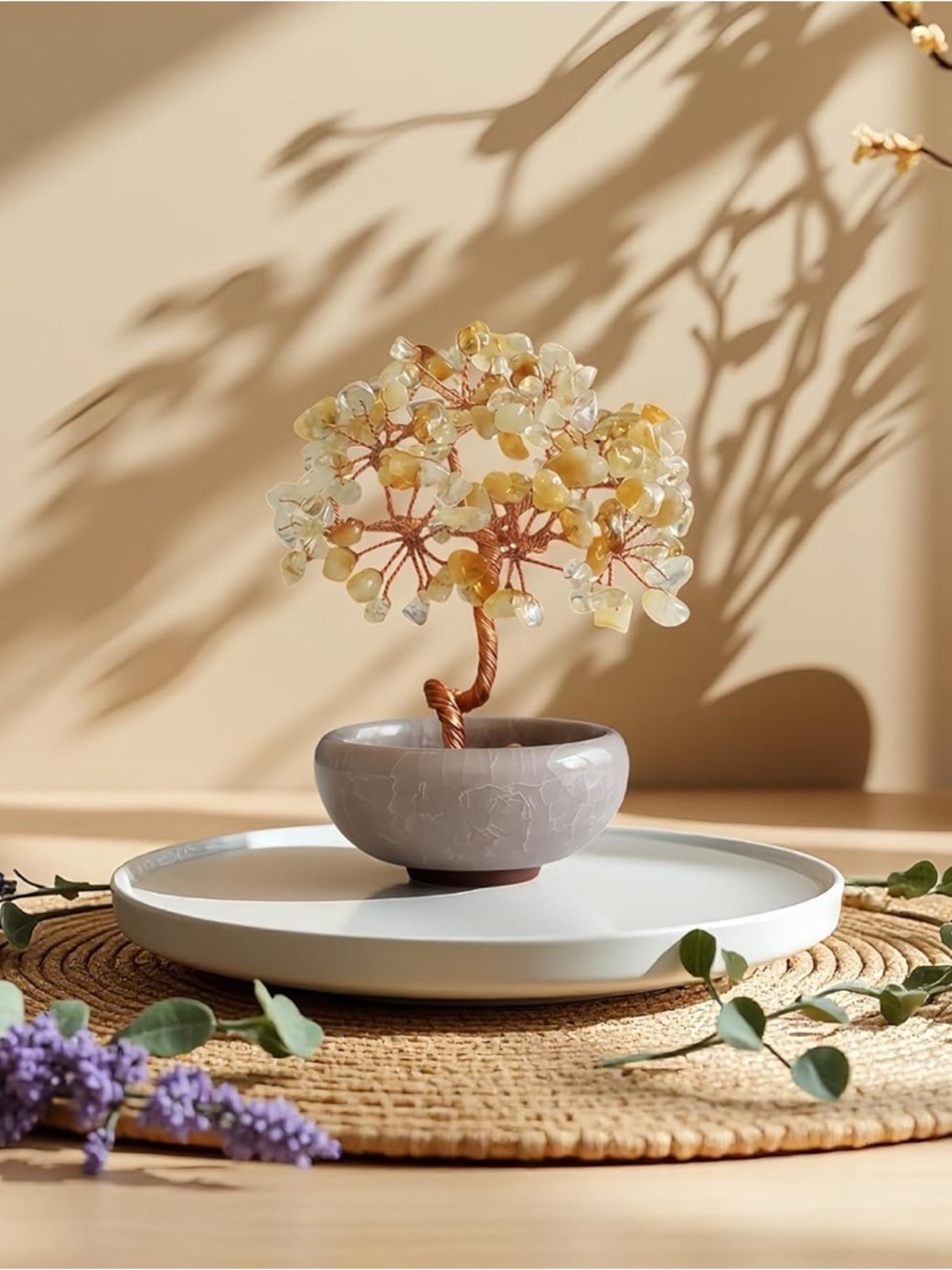 🆕New Healing Citrine Crystal Gemstone Tree -Hand Crafted-Hone Decor - Picture 2 of 6